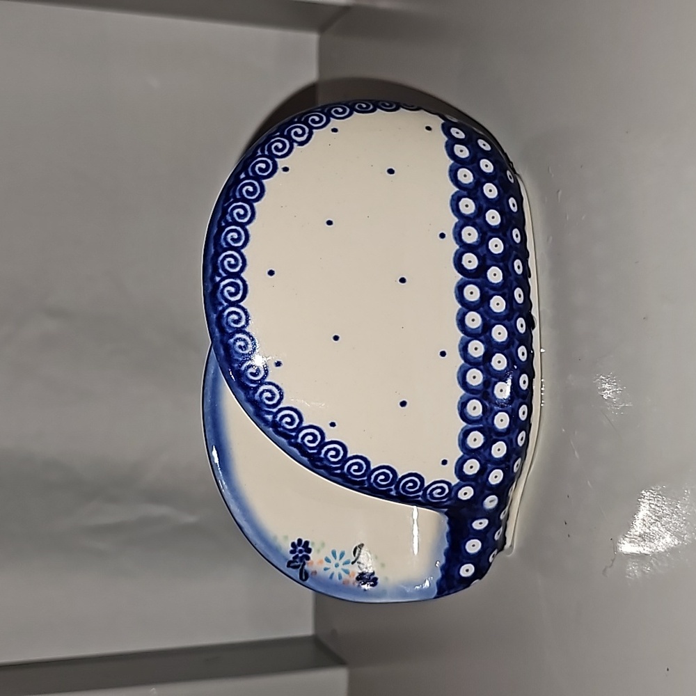Polish Pottery napkin/letter holder